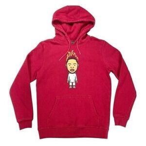 Mister Tee X Kendrick Lamar Flaming Hair Cartoon Graphic Hoodie Mens L Pullover